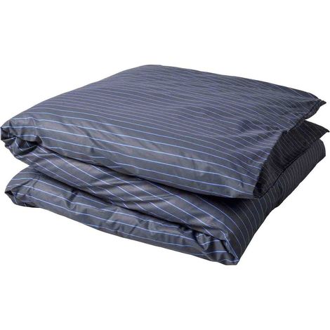 Housse de couette bleue à motifs de lignes Line Blue pour grand lit 240 x 260 cm - PANGIVO (1/4)