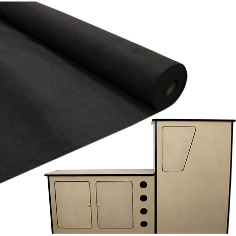 Cucina da Camper in MDF & Moquette per Furgoni / Nero
