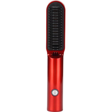 Brosse à cheveux électrique rechargeable par USB, petite et sûre, pour lisser et boucler les cheveux à la maison ou en voyage.