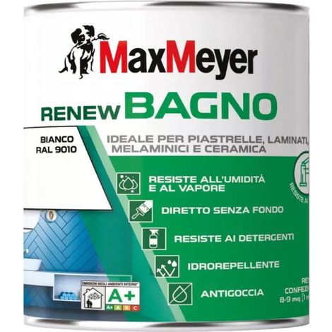 smalto all'acqua bagno max meyer "renew" bianco 0,75 lt (1/2)