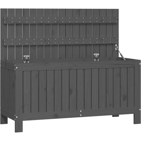 Caja de almacenaje jardín madera de pino gris 115x49x60 cm vidaXL