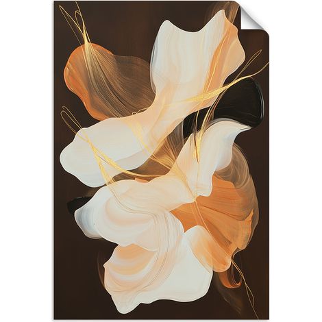 Selbstklebendes Poster – Wandsticker Abstrakte Formen grau orange 30x45 cm
