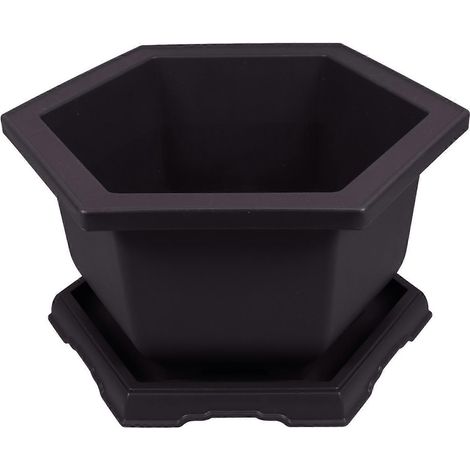ensemble de bacs de plantation en plastique pour plantes succulentes, pots de pépinière, couleur marron foncé (1/4)