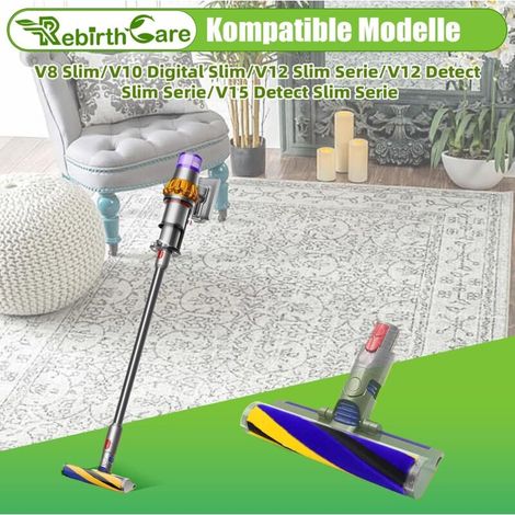 Roller à brosse V12 pour Dyson V15 Detect/V12 Slim/V12 Detect Slim/V10 Digital Slim/V8 Slim, brosse pour Dyson V12 Detect Slim, brosse de rechange pour Dyson V15 Detect 971634-01 (1/3)
