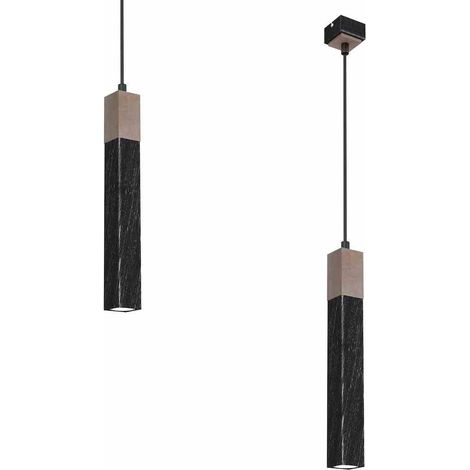 Suspension Milagro SOLO noire bois clair GU10 réglable (1/5)
