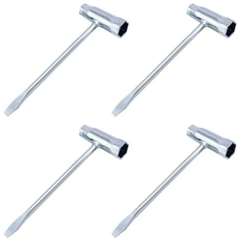 4 Pièces Cle a Bougie 13 mm x 19 Douille Outil de Démontage Bougies Clé à Tronçonneuse T Combinée Tournevis Plat Solide et Durable Pas Facile Déformer - (1/5)