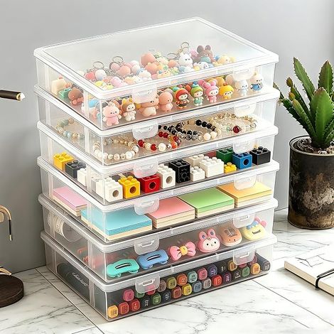 Boite Rangement Plastique 23x17x5cm Petite Plate Boîtes (1/5)