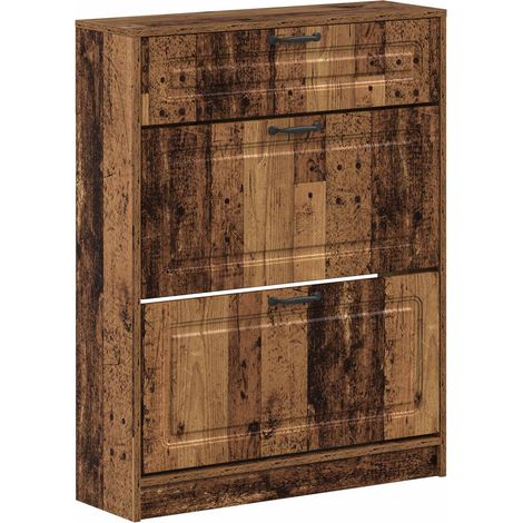 Schuhschrank UTRECHT 78 x 24 x 100 cm Holzwerkstoff Altholz vidaXL (1/5)