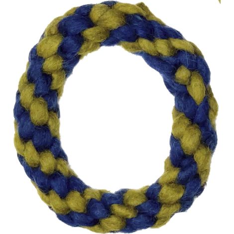 Anneau de Corde Marine Vert 10cm, Jouet pour Chien, Jouet Résistant, idéal pour récupérer, mâcher et Jouer de manière Interactive, 100% Laine, Modèle Anneau