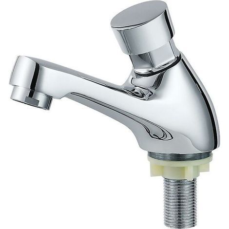 GENERIC-Robinet Lavabo Chrome Robinet Fermeture Automatique économie D'eau (1pcs) (1/5)