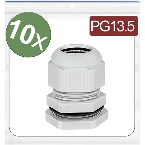 Quadrios 24CA394 Pressacavo filettato PG13.5 Poliammide Grigio 10 pz.