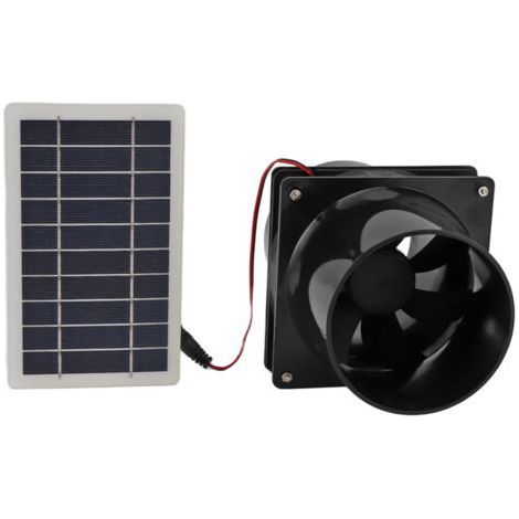 10W 12V Solar Powered Exhaust Fan – ABS Solar Panel for Round Pipes – Ideal for Greenhouses, RVs and Attics (1/5)