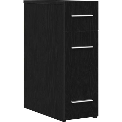 Armario boticario rectangular moderno de 20 x 45 x 60 cm con 3 cajones en madera de roble negro 020051905 (1/5)