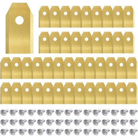 45pcs Titanium Lawn Mower Blades, Robotic Lawn Mower Blades for Husqvarn/Automower/Yardforce/Gardena with Screws, Replacement Blades for Models 105, 310, 315, 320, 420, 430x, r40i (1/5)