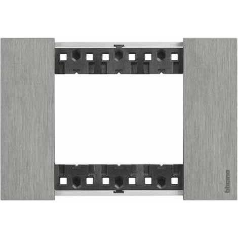 Placca Bticino Living Now 3 Moduli colore acciaio KA4803ZG