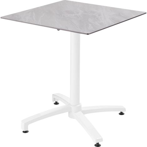 Table de terrasse carrée 70 x 70 cm inclinable stratifié marbre
