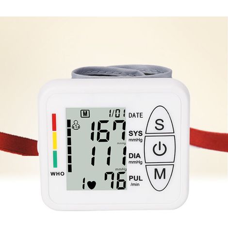 Bardusch - Tensiomètre au poignet parlant, détecteur de niveau cardiaque, transfert de données à écran LCD numérique, mesure de la pression artérielle, fréquence cardiaque, détection du pouls, rapide (1/2)