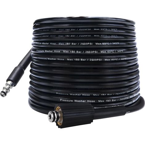 Tuyau de nettoyage haute pression de rechange 10 m x 180 bar, compatible avec nettoyeur haute pression Lavor Lavorwash Vax