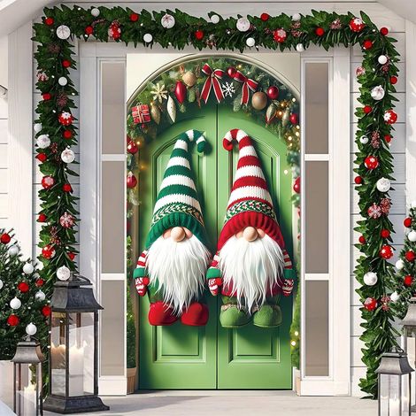 Guirlande Porte De Noël - Motif Bonhomme De Neige - 35 X 71 Cm - Décoration Hivernale Pour Entrée Porche Mur Intérieur Extérieur - 1 Pièce (1/5)