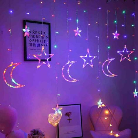 Guirlande Lumineuse Étoile Lune - 138 Led - Longueur 3,5 M - Décoration Intérieure Extérieure - IP44 - 0,05 W - 1 Pièce (1/5)