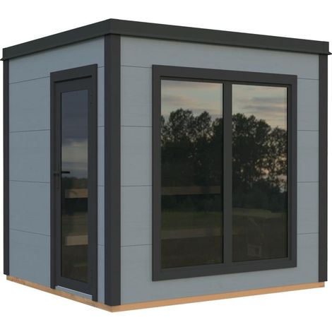 Abri de jardin en bois Grace Sauna 5,3 m2 Peint gris clair + anthracite (1/5)