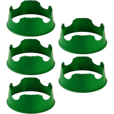Lot de 5 anneaux de croissance ronds pour plantes support et bordure de jardin arrosage en profondeur pour légumes - Vert (1/5)
