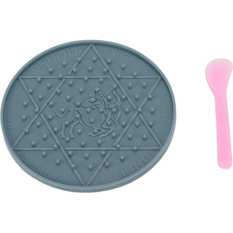 Bac à lécher en silicone pour chien, sûr, doux et facile à nettoyer. Couleur : Gris Sagittaire. (1/5)