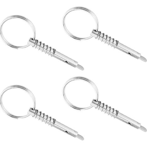 4 Pièces Goupilles à Dégagement Rapide, 1/4 Pouce Goupilles Rapides en Acier Inoxydable 316 Goupilles Supérieures pour Bimini Quincaillerie Marine,Argent,6.3mm x 51mm (1/4)