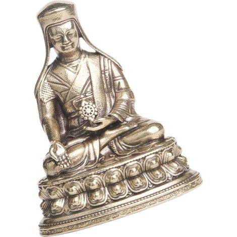 de Bouddha vintage en laiton doré au design réaliste et au