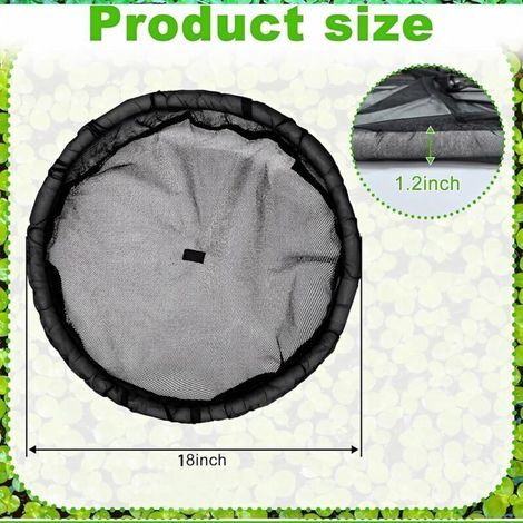 pair Barrière anti-poissons flottante en 2 pièces pour plantes, filet circulaire pour bassin extérieur, filet flottant pour pots de fleurs, 45,7 cm (45,7 cm) (1/3)
