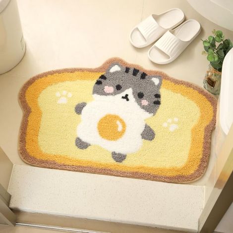 Bardusch-Tapis de salle de bain en forme de chat 50 x 80 cm, extra doux, absorbant, lavable machine (1/5)