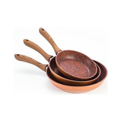 Poêle revêtement Granit - Venteo - Copper Stone Pan - Antiadhésive et Anti-Rayures avec Effet Cuivre – Tous Feux (20/24/28) (1/5)