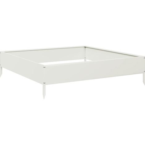Maison Exclusive - Fioriera Rialzata da Giardino Bianca 100x100x26 cm in Acciaio