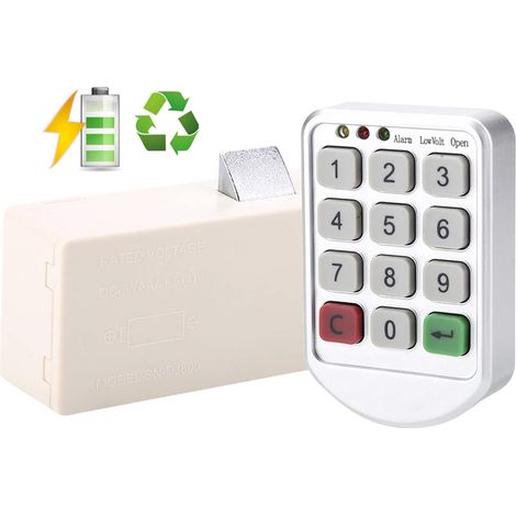 Rosvola Elektronisches Schrankschloss-Set, Sicherheitscode, elektronisches digitales Schloss, Passwort, Tastatur, Türnummer, Türschlösser, Schrank, Schublade