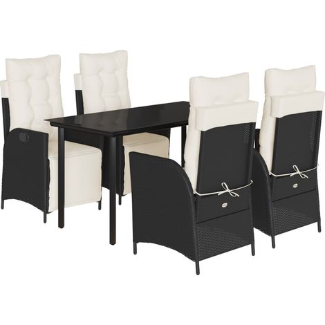 Maison Exclusive - Set de muebles jardín 5 pzas con cojines ratán (1/5)