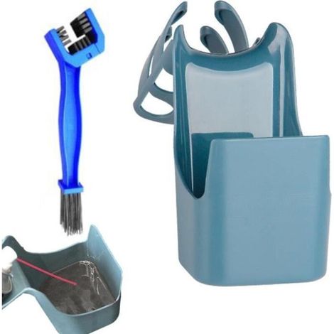 Boîte à nettoyage chaîne moto, outil nettoyage résistant aux éclaboussures avec brosse, facile à transporter, pas mains sales