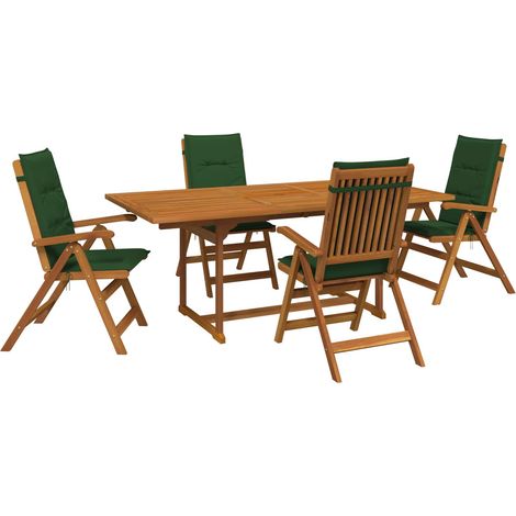 5-teiliges Garten-Esszimmer-Set Natur Massivholz Akazie vidaXL (1/5)