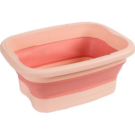 Fußbadewanne, 15 l, multifunktional, tragbar, faltbar, für Erwachsene, ideal für die Wellness-Behandlung zu Hause-Pink (1/5)