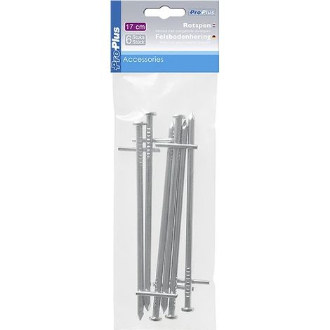 Picchetto da roccia 17 cm in metallo con perno saldato 6 pezzi in polybag (1/5)