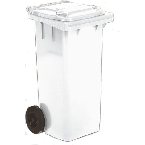 PROVOST - Poubelle roulante 2 roues blanche 240 L en polyéthylène (PEHD)