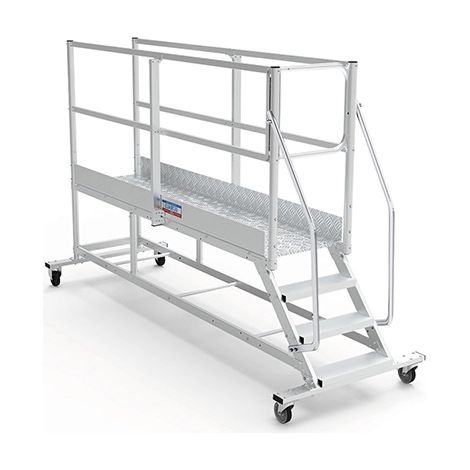 Mobile Plattform mit Geländer rechts und links + Sicherheitstür - Maximale Arbeitshöhe 3.20m - PTF256GD-P (1/5)