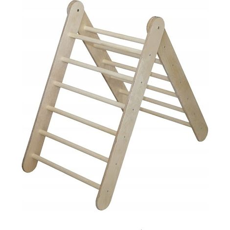 Escalera Montessori de madera grande XL para habitación infantil, barnizada PL (1/5)