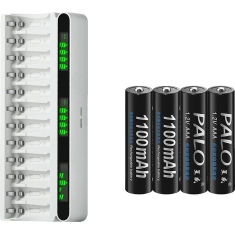 AAA wiederaufladbare Batterie, 1100mAh Kapazität, geringe Selbstentladung, 4 AAA 1 Ladegerät (1/2)