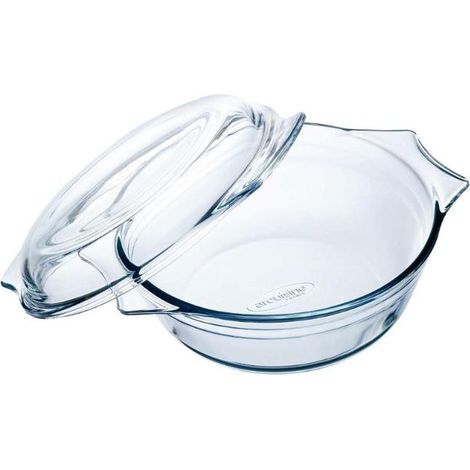 OCUISINE cacerola redonda 1x0.3 l con tapa , Cacerola redonda de vidrio Ô Cuisine Ocuisine con capacidad de 1 L + 0,3 L, ideal para cocinar, calentar y servir tus recetas con total