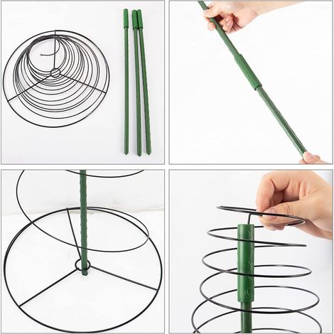Teleskopische Spiralstütze für Kletterpflanzen, im gleichen Stil wie Rankgitter für Rosen, Clematis, Tomaten und Gurken.