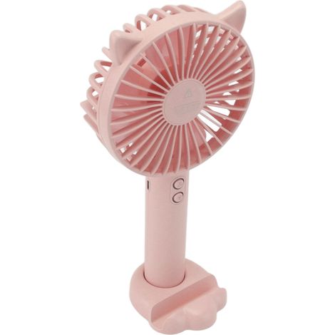 Ventilateur de Poche Rechargeable USB 3 Vitesses Réglable - Portable Léger pour Voyage - Rose (1/5)