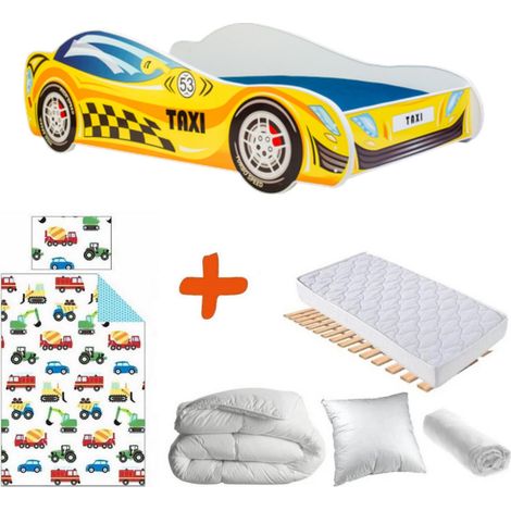 Pack Lit  Voiture de course Taxi Jaune 53- 140 x 70 cm (1/5)