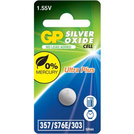 Batería de óxido de plata GP 357F / S76E / 303 / SR621W (blíster de 1 unidad)