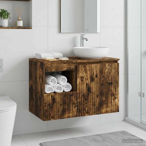 Mueble de Cuarto de Baño Roble Ahumado 30 x 44,5 x 50 cm