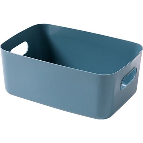 Ensemble de 6 boîtes de rangement blanches avec poignées - Paniers de rangement rectangulaires en plastique - Accessoires élégants pour la cuisine, la maison, le bureau et la salle de bain - 24 x 16,4 (1/3)